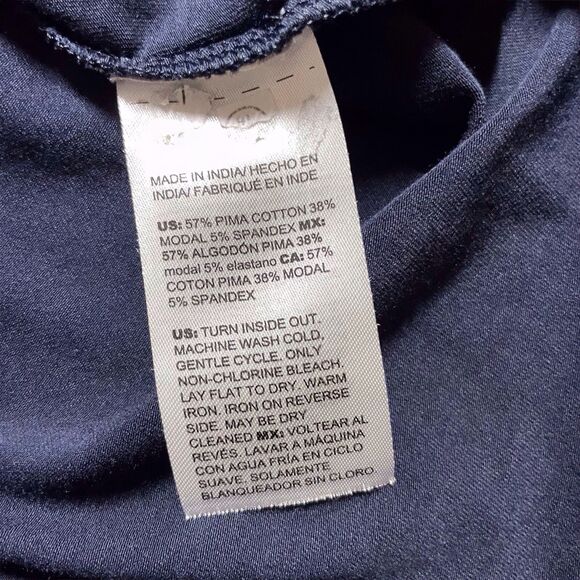 Chico’s Touch of Cool Navy V-Neck Flutter Sleeve Embellished Top Size 3 (XL) - Picture 13 of 16